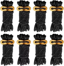 8 Pack 4mm Guy Lines Ultralight Tent Cords with Aluminum Adjuster Tensioner Outd