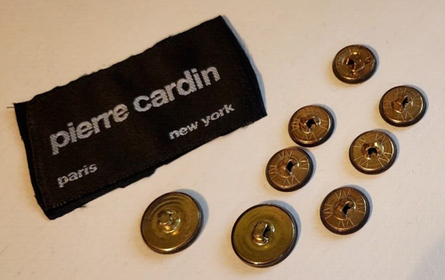Vintage 8 Pierre Cardin Metal Blazer Replacement Buttons 13/16" 5/8" Waterbury - Picture 2 of 4