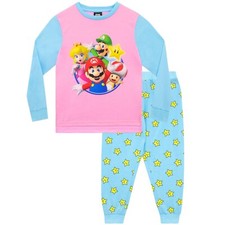Mädchen Super Mario Pyjama Set | Kinder Super Mario Schlafanzug | Mario Bros Schlafanzug