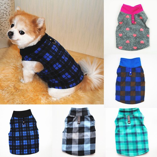 Pet Dog Cat Warm Sweater Vest Fleece Coat Jacket Puppy T-shirt Clothes Costume - Picture 1 of 27