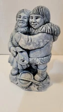 Vintage Artic Circle Enterprises Glacier Rock Hugging Aleuts Eskimos Figurines