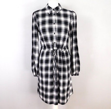 George Black White Check Shirt Dress Size 8
