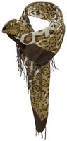 Halstuch In Braun Beige Leopardenmuster Mit Fransen - Gr. 90 X 90 Cm