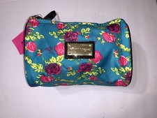 NEW BETSEY JOHNSON ROSEY TRAILS TRIANGLE WRISTLET TOILETRIES COSMETIC MAKEUP BAG