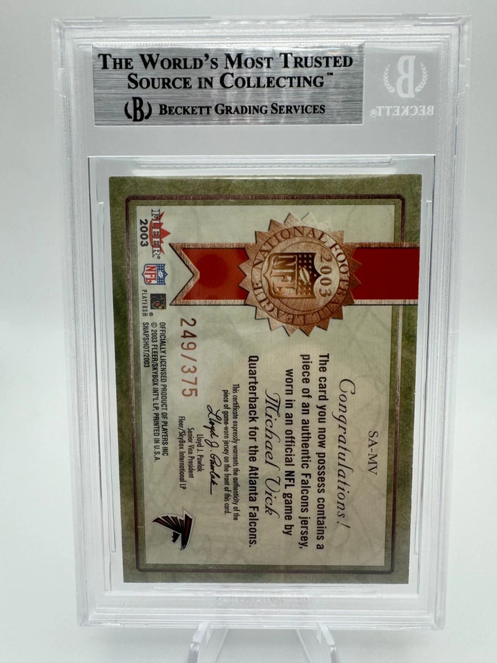 2003 Michael Vick Fleer Snapshot Seal of Approval /375 #SA-MV - Image 2 of 2