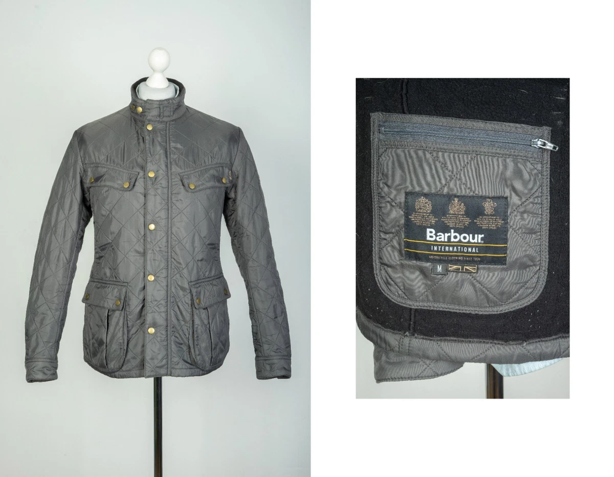 Men's Barbour International Ariel Polarquilt Quilted Gray Jacket Size M |  eBay