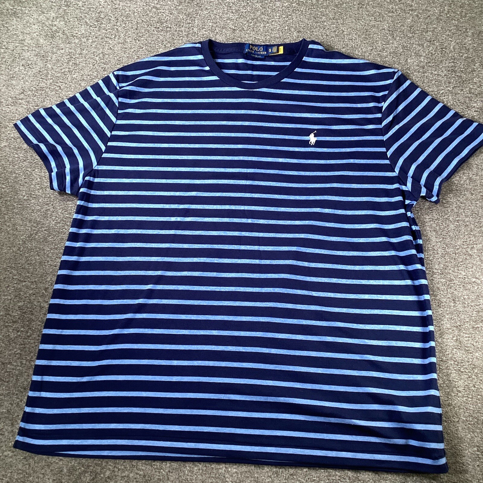 Polo Ralph Lauren camicia vestibilità classica taglia XL uomo righe manica corta pullover pony