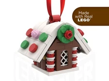 Gingerbread House Christmas Tree Ornament  | Made with 100% Genuine New LEGO