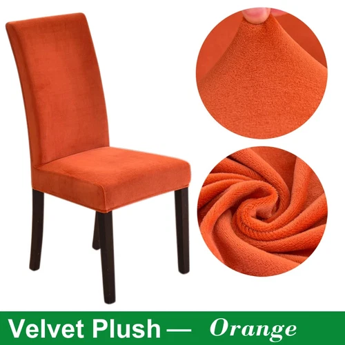 Velvet Chair Cover for Dining Room Elastic Thick Velvet Chair Cover 1/4/6/8 Pcs - Picture 37 of 42