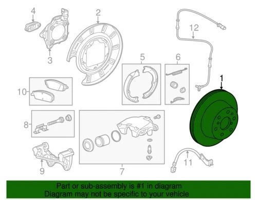 Подлинный задний дисковый тормоз ротор GM 2015-2020 Chevrolet Tahoe PPV Premier 84223345 - Изображение 3 из 3