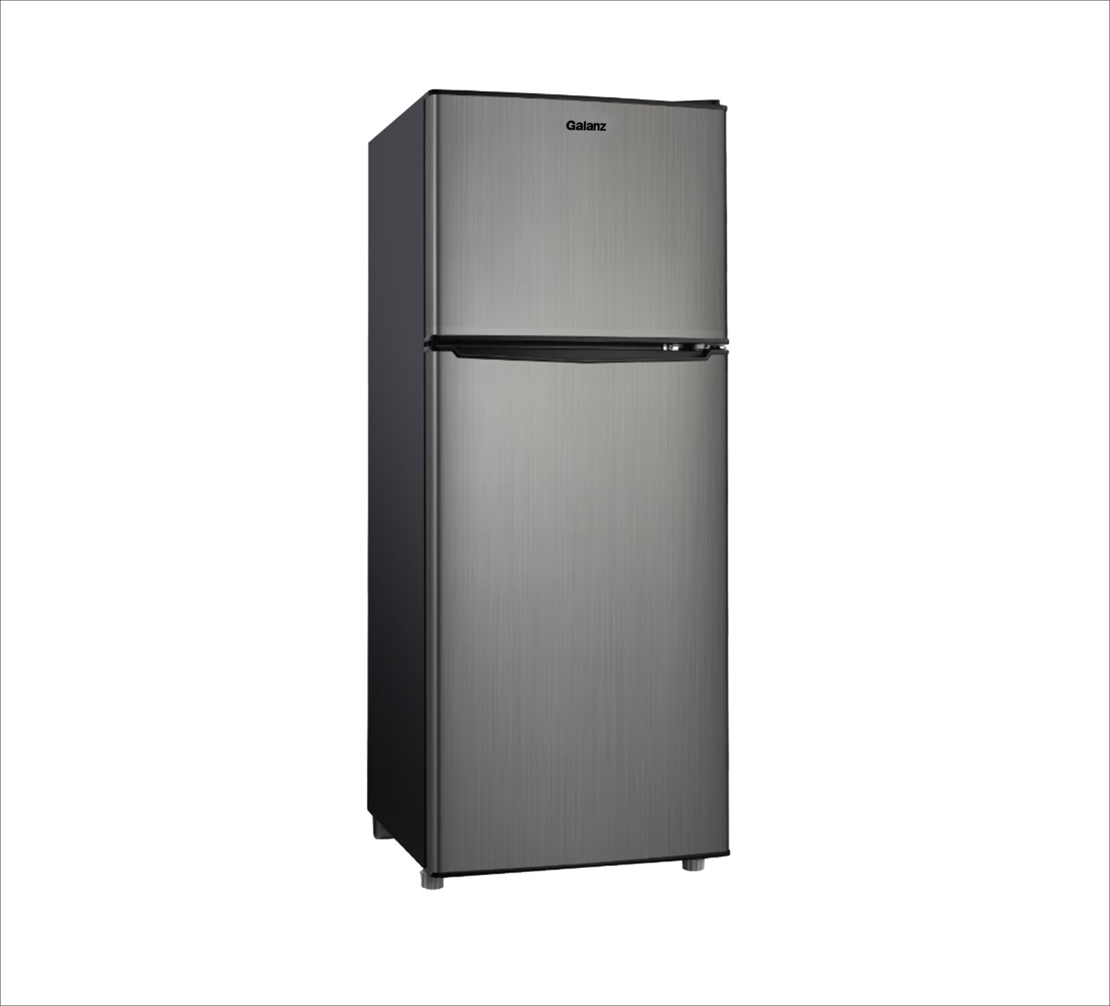 Galanz 4.6. Cu ft Two Door Mini Refrigerator with Freezer, Stainless Steel NEW