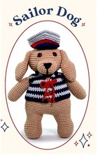 Sailor Dog Toy Crochet Pattern in DK yarn. 14 inches in height. GR8!!
