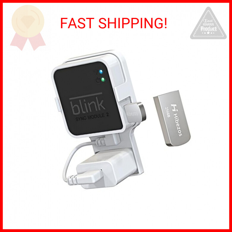 256GB USB Flash Drive and Outlet Mount for Blink Sync Module 2, Save Space and E-image
