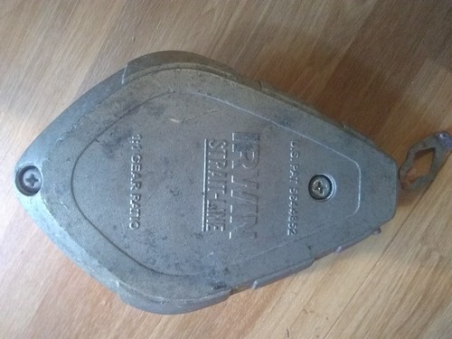 Vintage Irwin Straight-Line Chalk Line Reel USA Metal Pat. no. 5644852