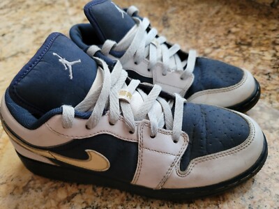 Air Jordan 1 Phat Low Youth 5 White/Midnight Navy-Metallic