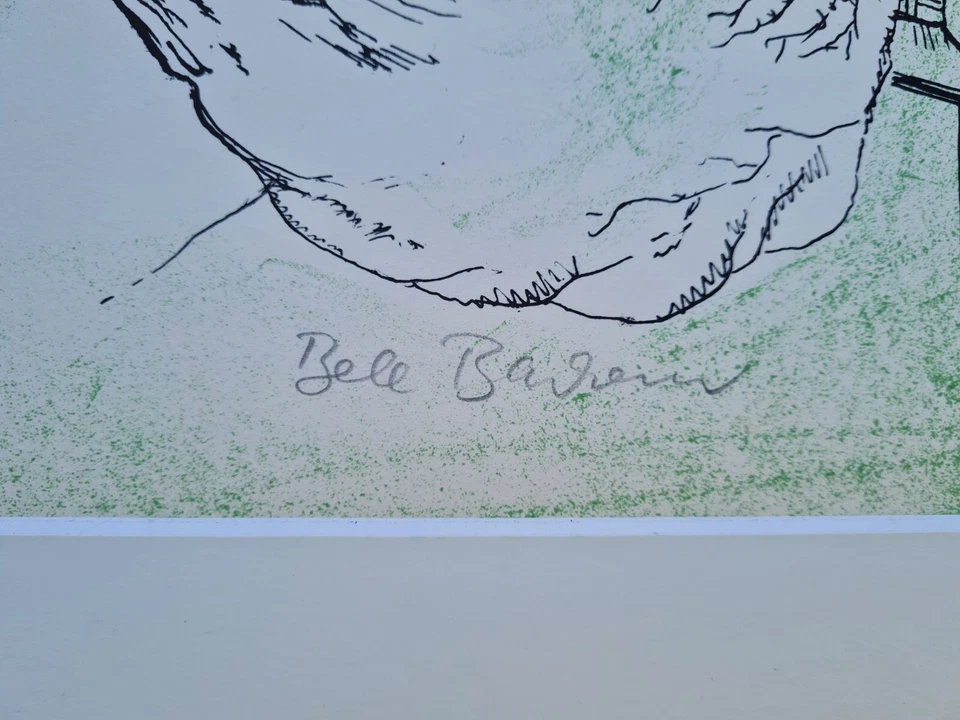 BELE BACHEM Original - Lithografie handsigniert, Passepartout, Geburt, Baby - Bild 2 von 4