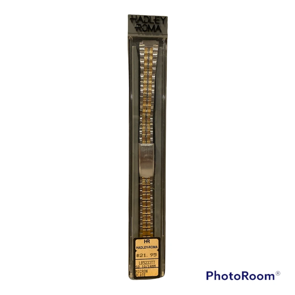 Correa de reloj Hadley Roma oro y plata dos tonos acero placa micrones 10-14 mm NUEVO Foto 2 de 2