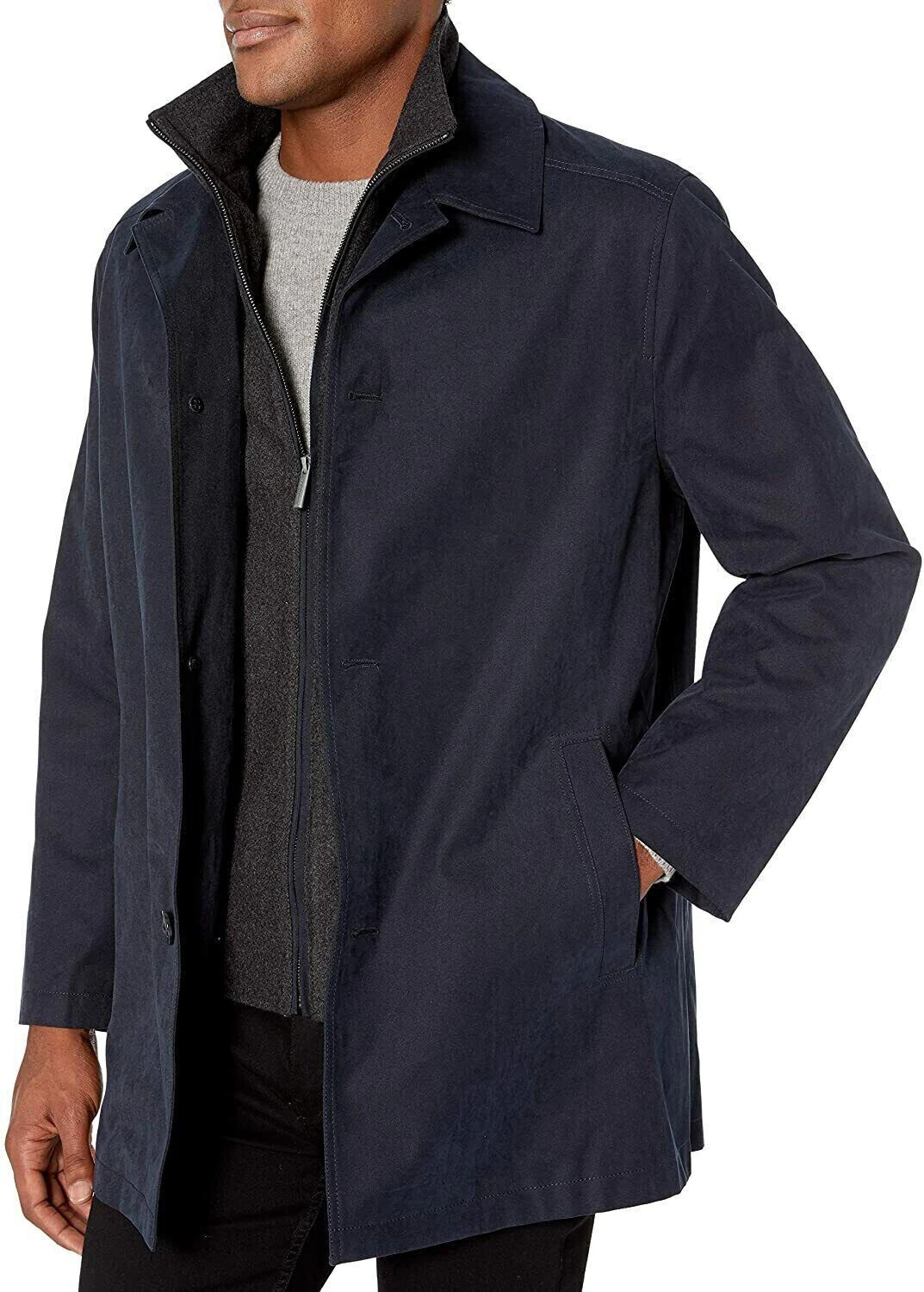 London Fog Coat Berne Men's Micro Twill All Weather Soft Shell NAVY NEW RRP $350