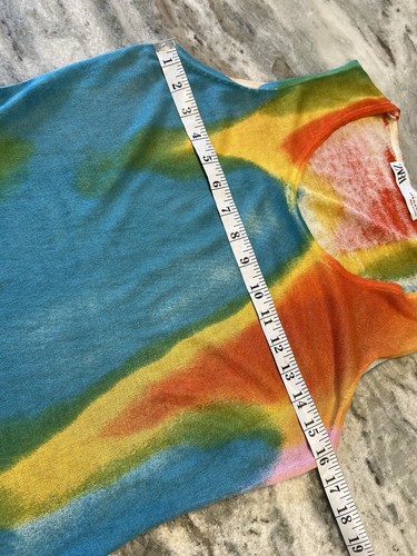 Zara Dress MED Maxi Tie Dye Tank Scoop Neck Sleeveless Summer Stretch Knit - Picture 3 of 7