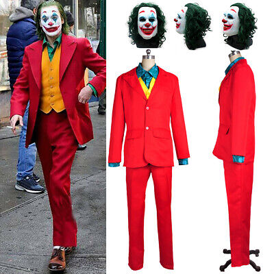 2019 Movie Joker Suit Arthur Fleck Cosplay Fancy Dress Costume Mask Carnival Set - eBay