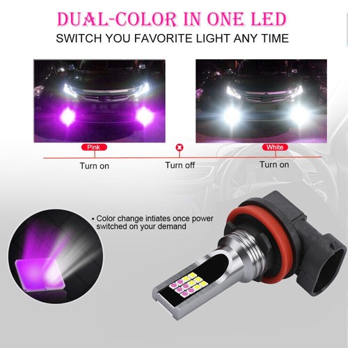 Strobe Flash H11 Fog Light for Toyota Avalon 08-15 4Runner 10-18 White & Purple - Picture 3 of 8