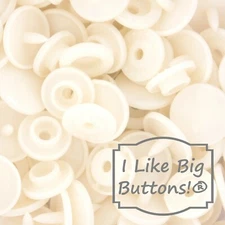 KAM Plastic Snaps: G123 Antique Lace-Size 20/T5-No Sew Snap Buttons Off-White