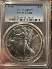 1989 PCGS MS 69 American Silver Eagle Certified BU Uncirculated