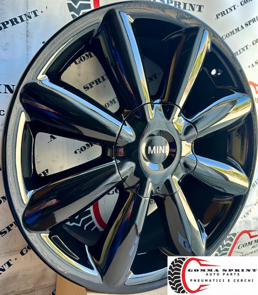 4 CERCHI IN LEGA ORIGINALI RAGGIO 18 MINI COUNTRYMAN NERO LUCIDO - Immagine 2 di 4