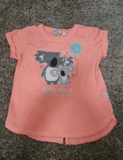 Peach Koala Size 4 Bondi Beach Girls T Shirt Earth Nymph