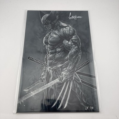Adamantium Ronin Wolverine Signed Victor Garduno B&W Metal Cover NM w/COA