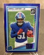 2025 Optic Football Blue Hyper #300 Abdul Carter Rated Rookie New York Giants