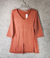 Soft Surroundings Ophelia Tunic Womens Medium Mango Orange Stretch Knit NEW