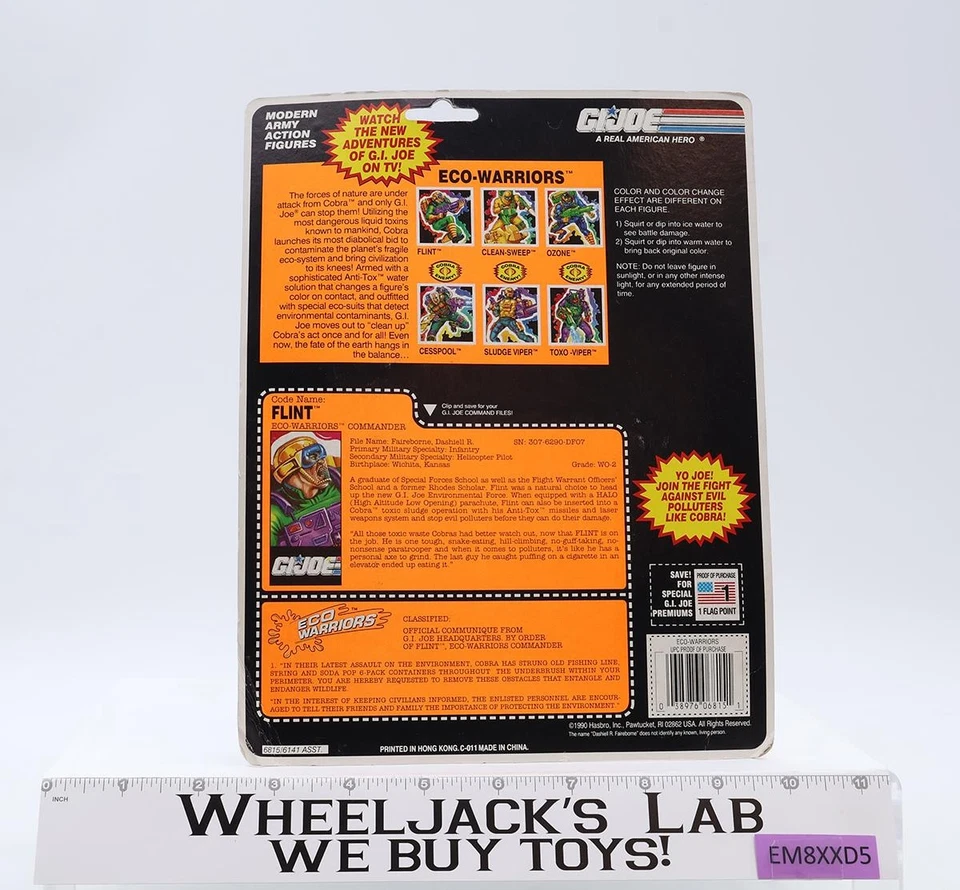 Figura de acción de colección Hasbro Flint GI Joe Eco Warriors 1990 NUEVA SELLADA MOSC Foto 2 de 4