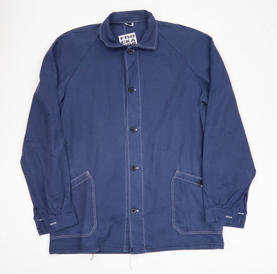 VINTAGE französische EU Worker CHORE Arbeitshemd Jacke Gr. S-M (V250)