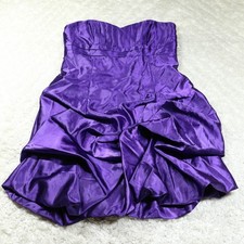 VTG Jessica McClintock Gunne Sax Dress Womens 7 Strapless Ruched Satin USA 80's