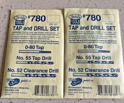 Kadee Hobby Tools:  Tap and Drill Set #780 for 0-80 machine screws Lot Of 2