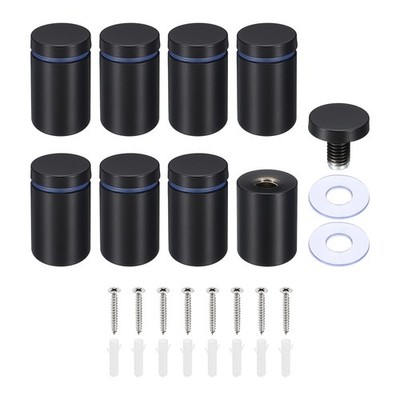 8 Set 1 x 1.6 Inch Sign Standoff Screws Stainless Steel Wall Standoff Black