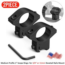 1-inch Scope Ring Medium Profile Rifle Scope Mount for 3/8"  11mm Dovetail Rail