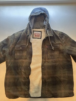 Levi s men s Plaid Hooded Work Jacket Size Extra Large
