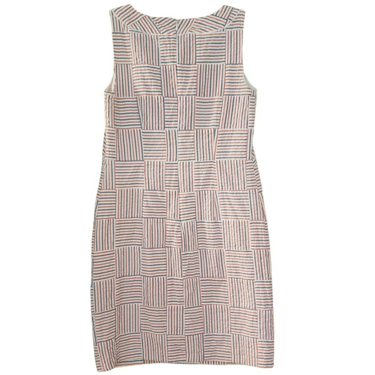 Talbots Seersucker Patchwork Shift Mini Dress red… - image 3