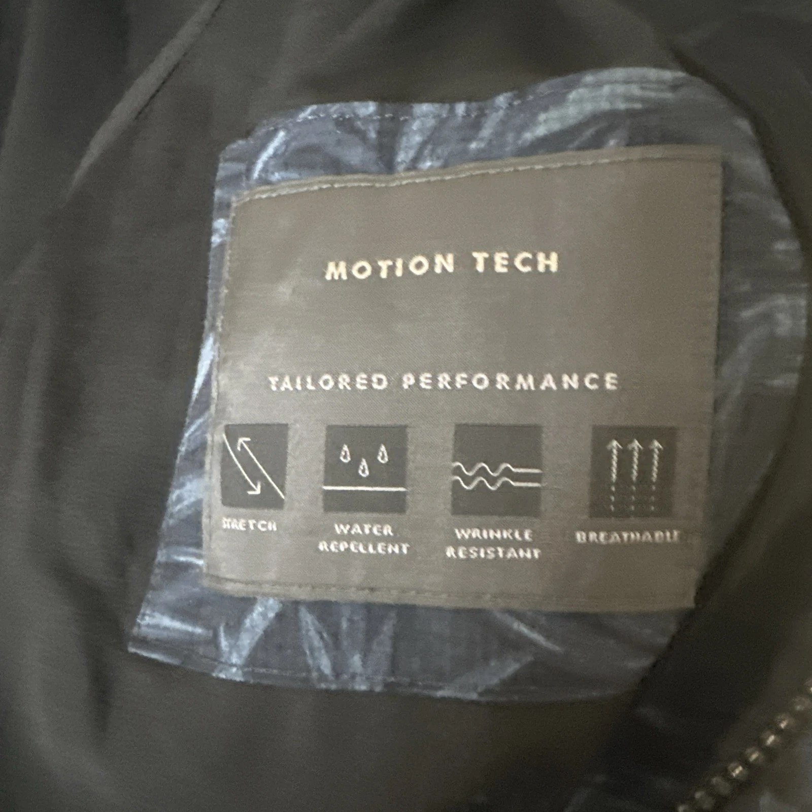 BANANA REPUBLIC Men's LG Motion Tech Palm Leaf Blue Black Stretch Bomber Jacket image 6