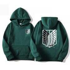 Attack on Titan Denim Hoodie Jacket Anime Cosplay Sweatshirt Hooded Coat Sweater