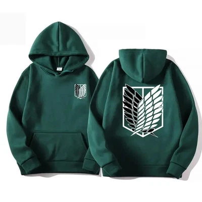 Attack on Titan Denim Hoodie Jacket Anime Cosplay Sweatshirt Hooded Coat Sweater