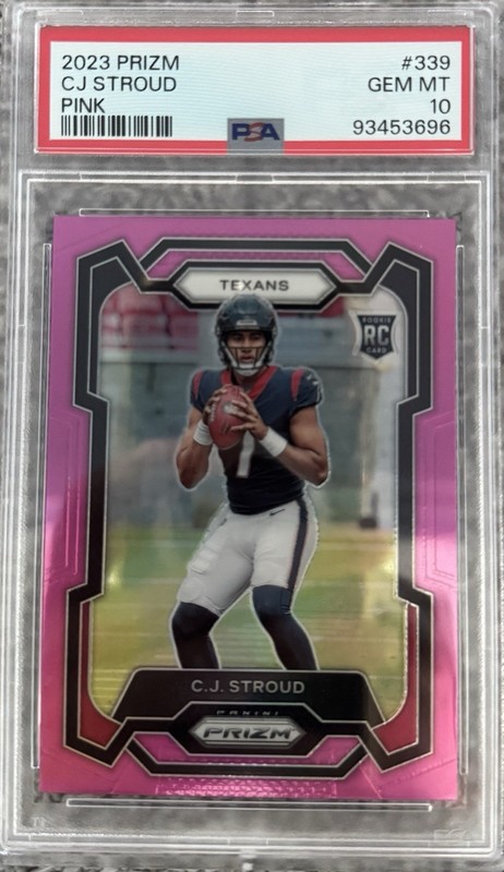 Panini 2023 Prizm Rookies C.J. Stroud #339 Pink Prizm RC PSA 10 Texans