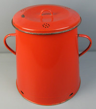gro&szlig;es altes Vorratsgef&auml;&szlig; Emaille Email Topf Beh&auml;lter H-36cm Landhaus 50er Jahre