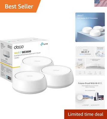 High-Speed Deco 7 BE23 WiFi 7 Mesh - 2882 Mbps, 3-Pack with Security Features