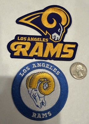 (2)-Los Angeles  Rams EMBROIDERED IRON ON PATCHES 4 x 3.5   & 3 x 3 