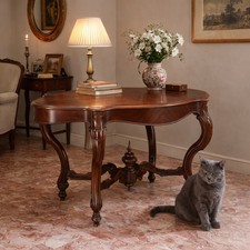 Table Umbertino Ancienne en Acajou Italie Fin du XIXe Siècle