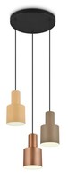 Trio Leuchten Pendelleuchte Agudo Schwarz Matt Metall Schirm Coffee Beige Taupe