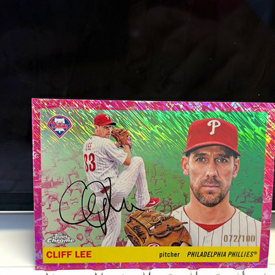 Topps 2025 Chrome Platinum Anniversary Cliff Lee Phillies #324 Auto 072/100